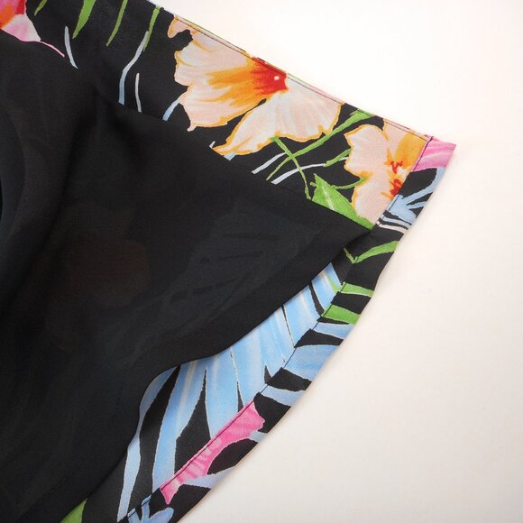 Emma James Tropical Shirt Dress Multicolor size 6P Petite Floral Short Sleeve - Picture 13 of 13